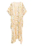 Dolci Follie chevron-pattern kaftan - Gold