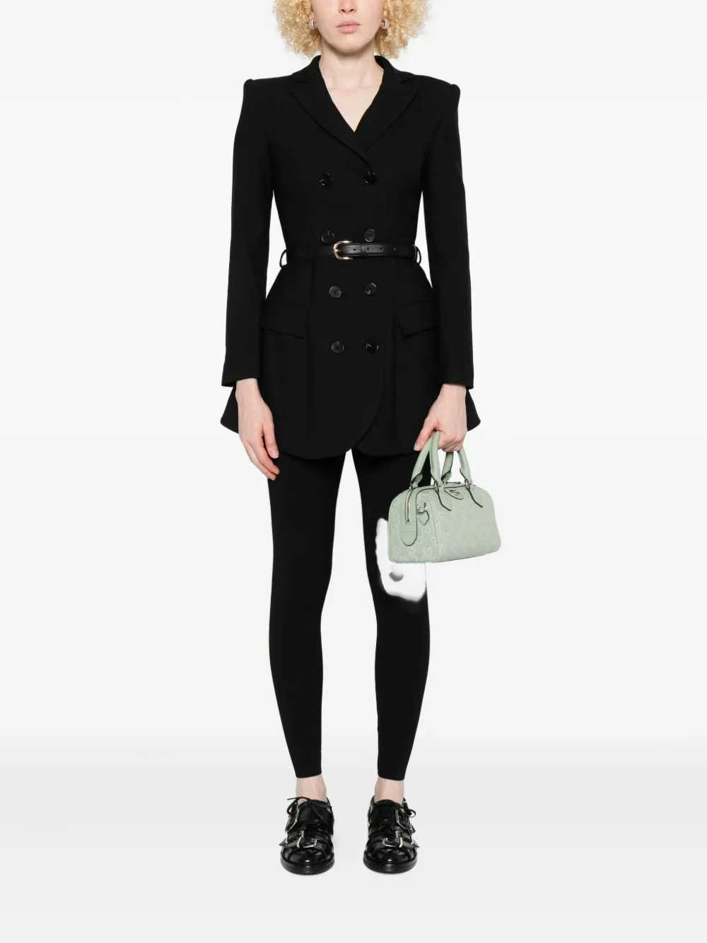 Self-Portrait Gebreide broek met ceintuur - Zwart