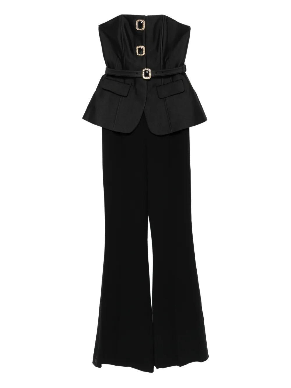 Self-Portrait Jumpsuit verfraaid met gesp Zwart