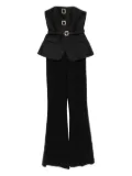 Self-Portrait buckle-embellishment jumpsuit - Black