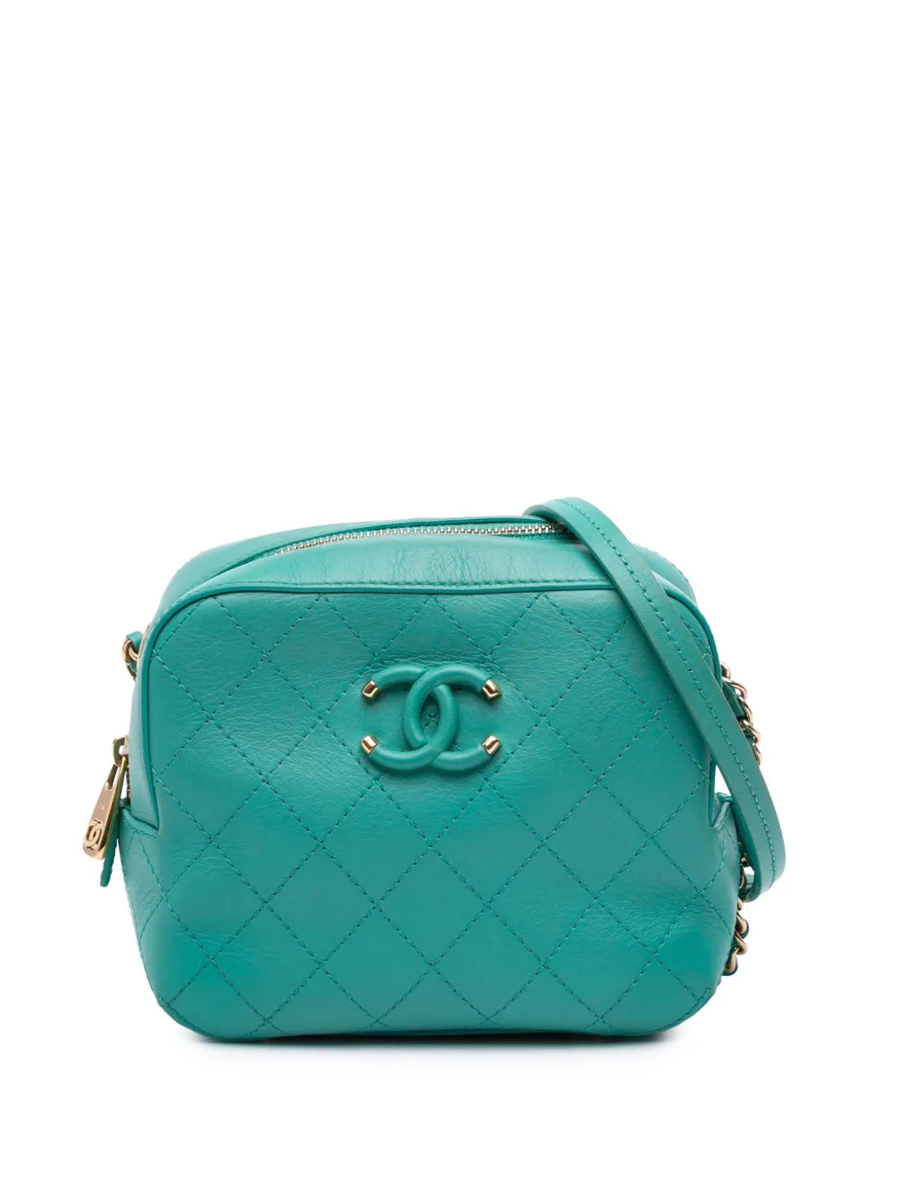 CHANEL Pre-Owned 2019 CC Stitched Calfskin Enamel Camera Bag crossbody CHANEL Pre-Owned 2019 CC Stitched Calfskin Enamel Camera Bag crossbody