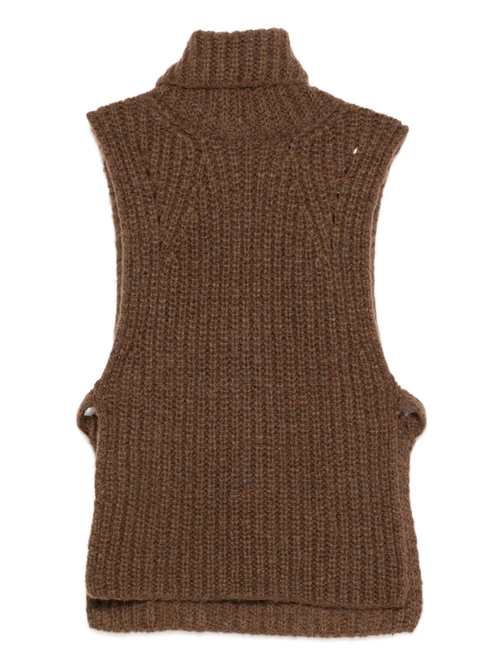 ISABEL MARANT Ribgebreide top met col Bruin