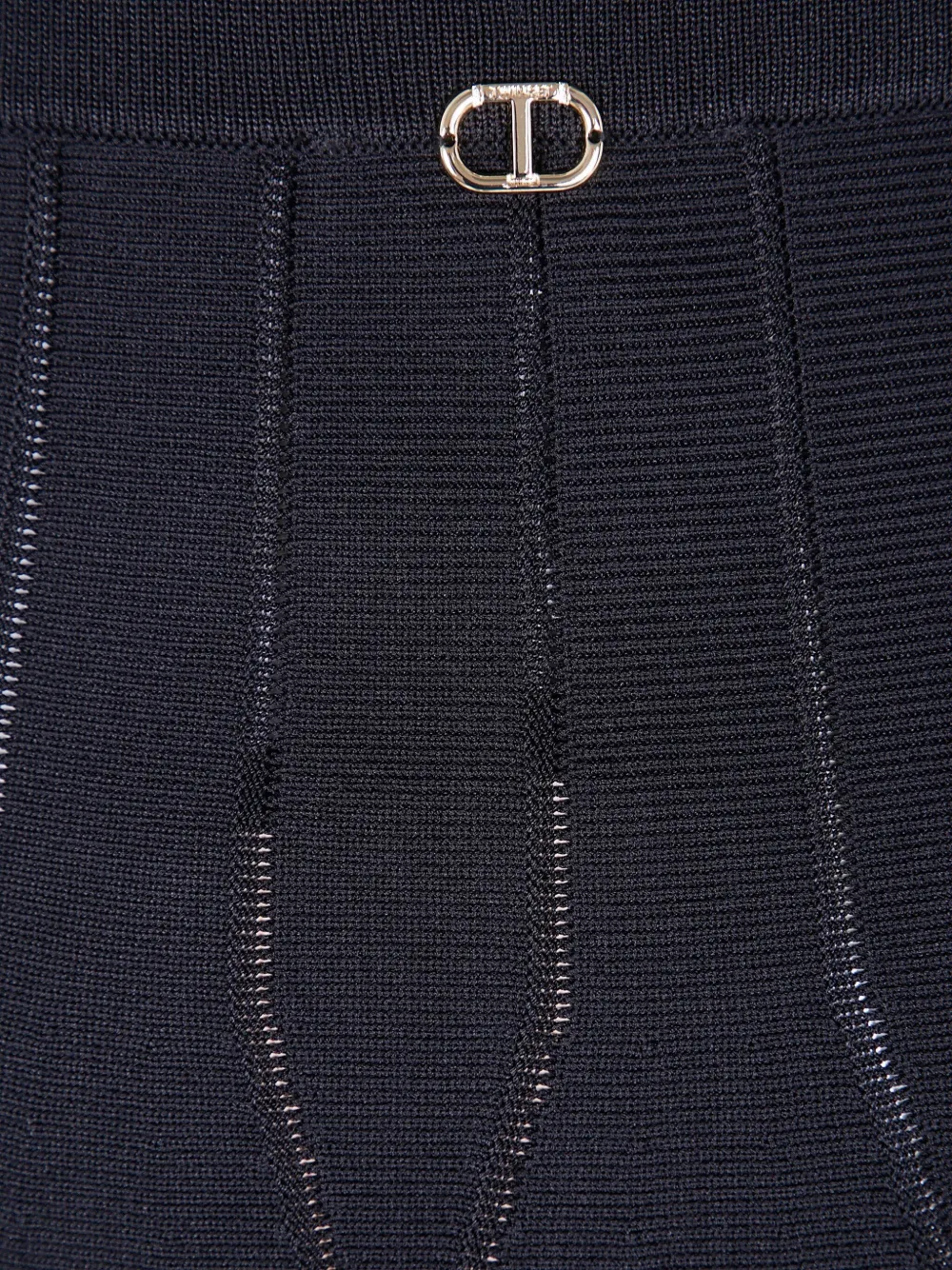 TWINSET ribbed knit midi skirt Zwart