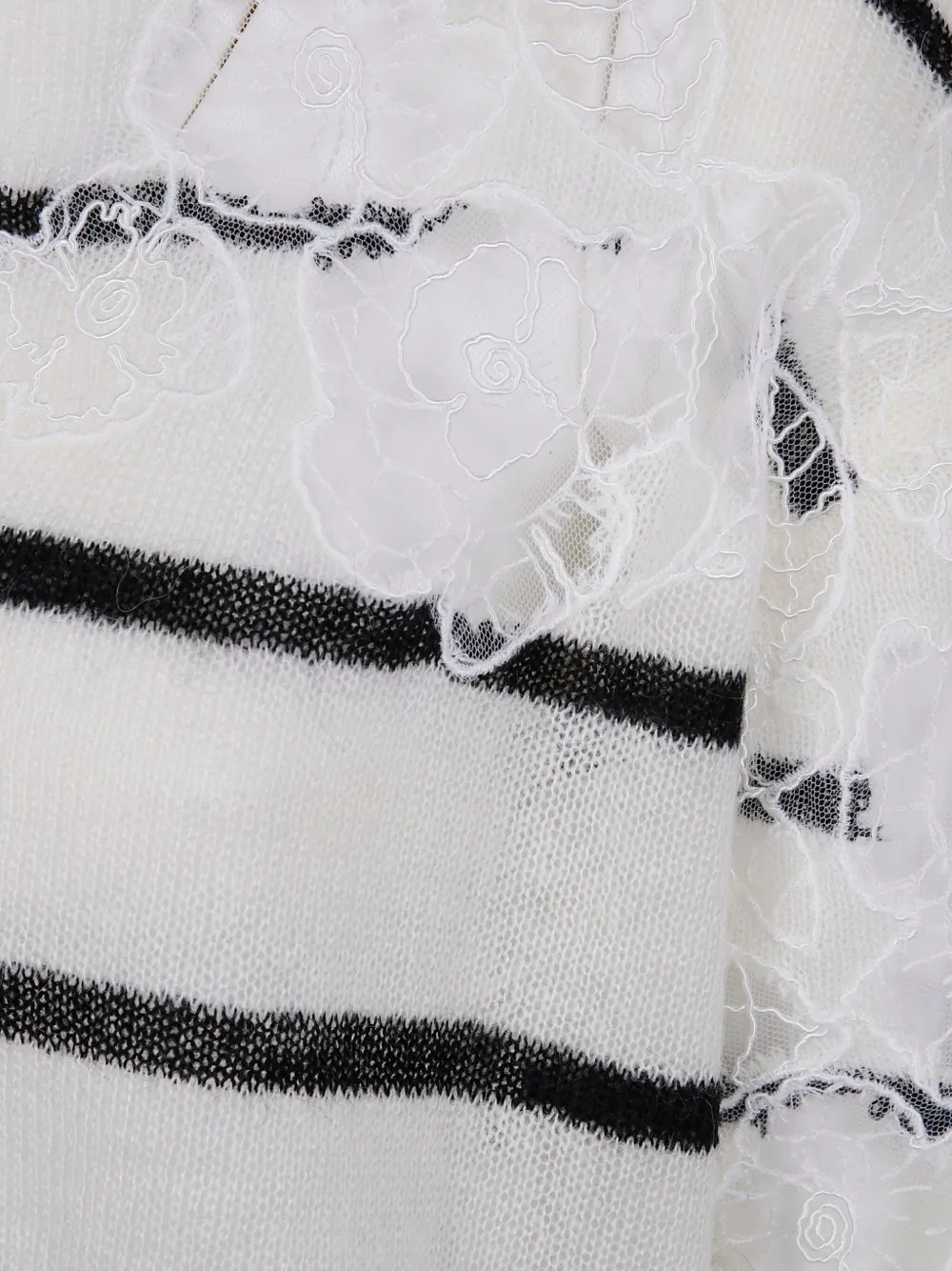 TWINSET lace-trimmed striped sweater Wit