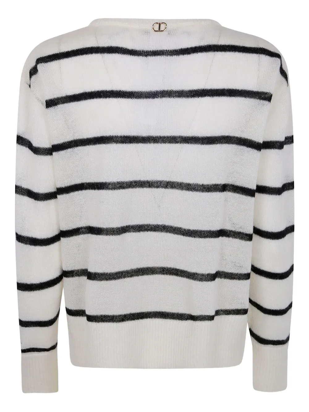 TWINSET lace-trimmed striped sweater Wit