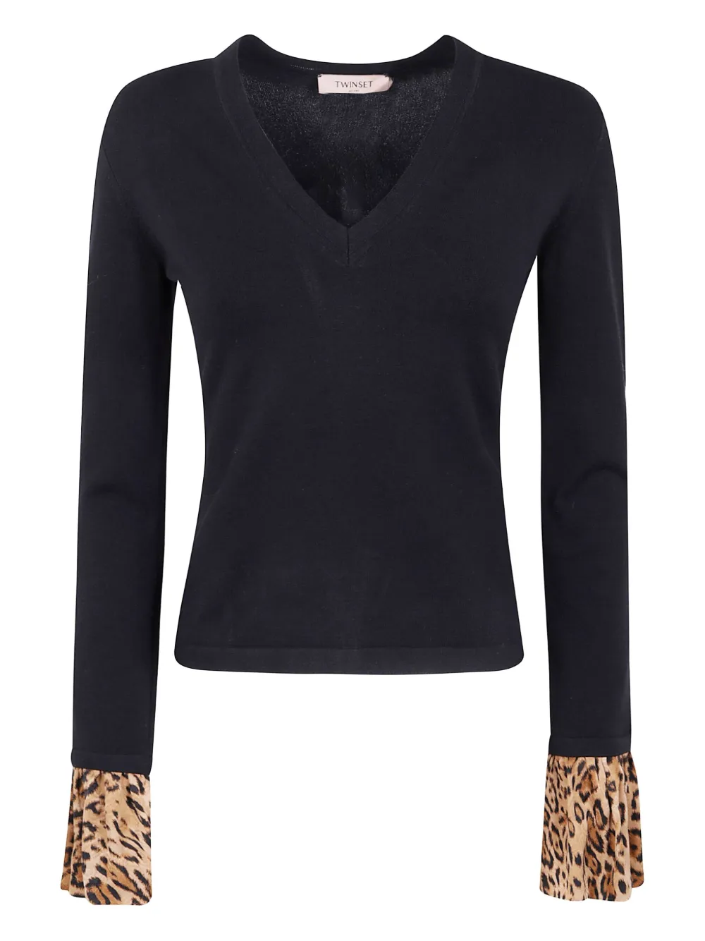 TWINSET ruffled-cuffs sweater Zwart