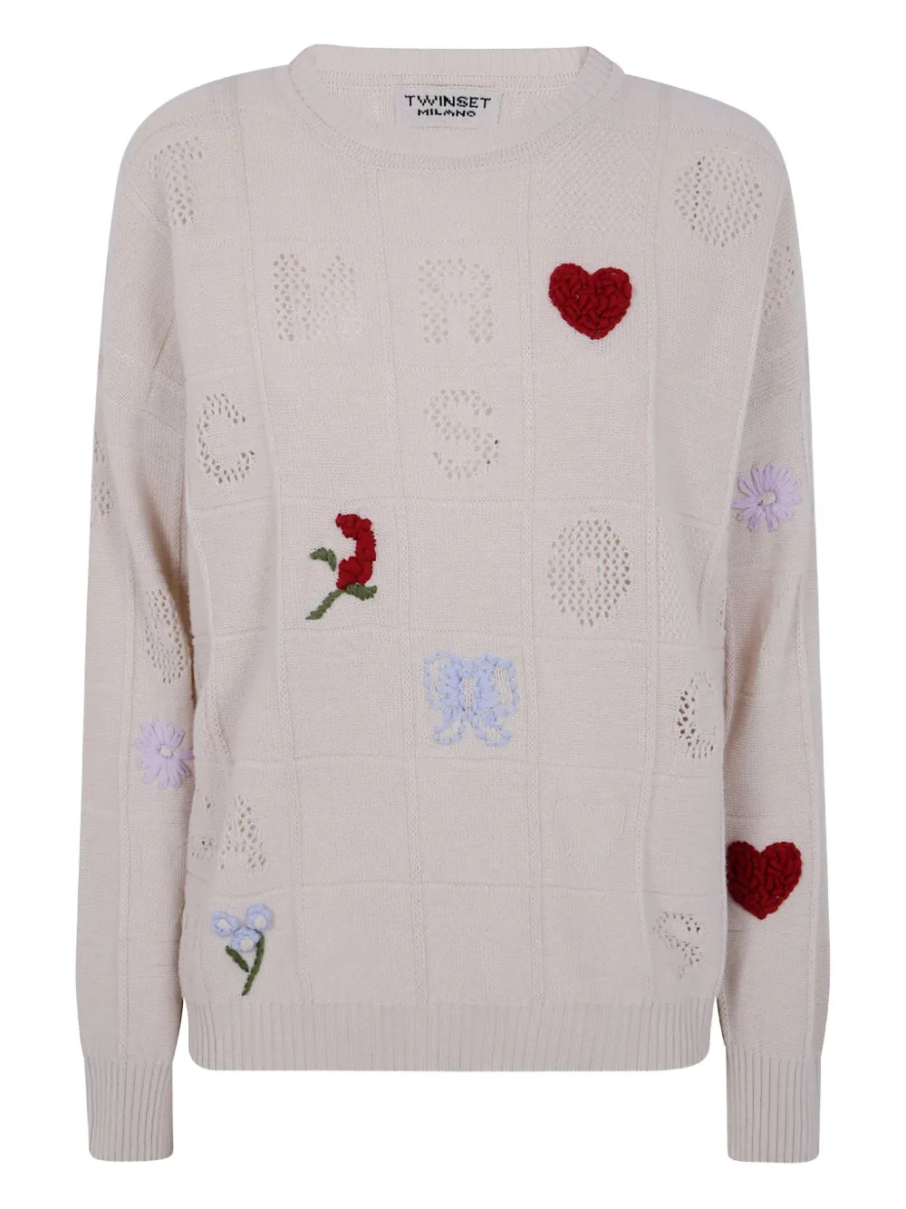TWINSET x Marco Rambaldi embroidered sweater Beige