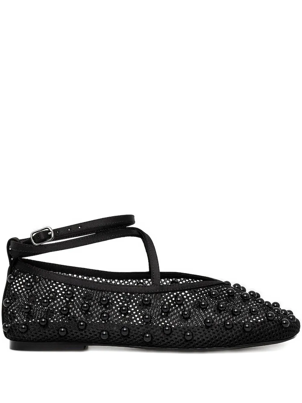 Stine Goya Bead-embellished Mesh Ballet Flats In Black