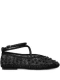 Stine Goya bead-embellished mesh ballet flats - Black