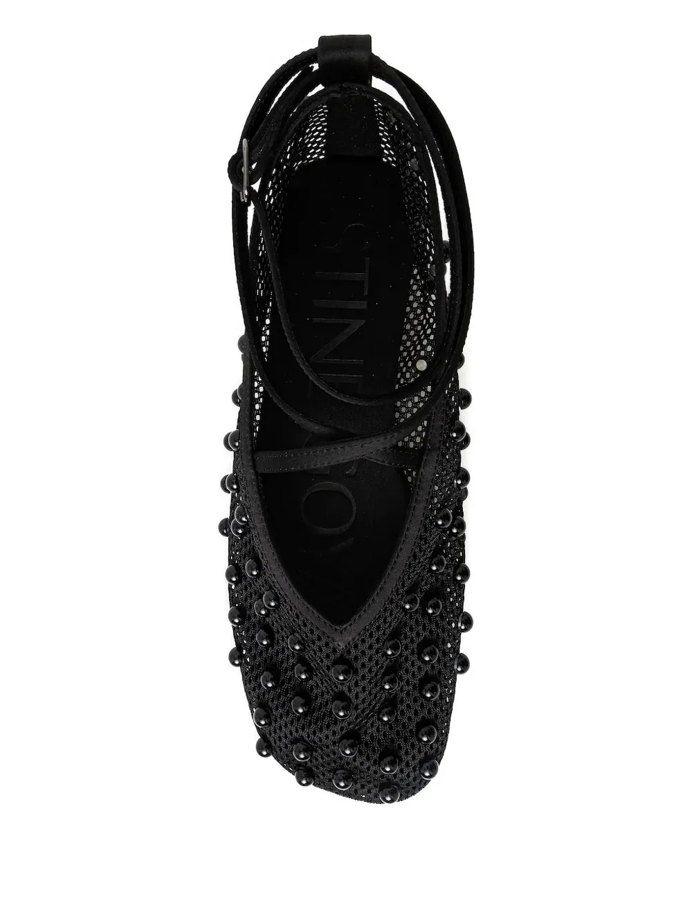 Stine Goya Bead-embellished Mesh Ballet Flats In Black