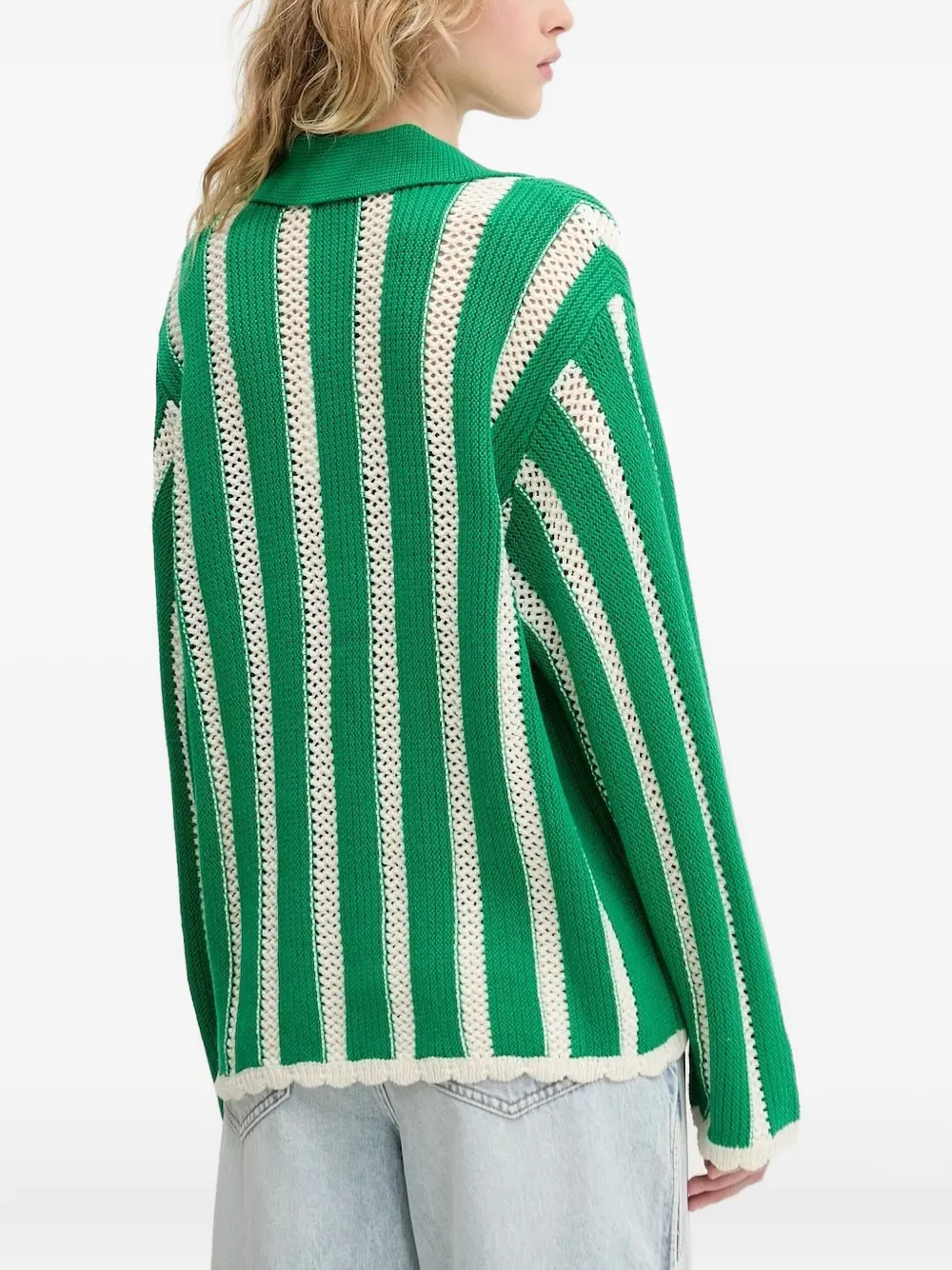 Stine Goya striped button-up cardigan Groen