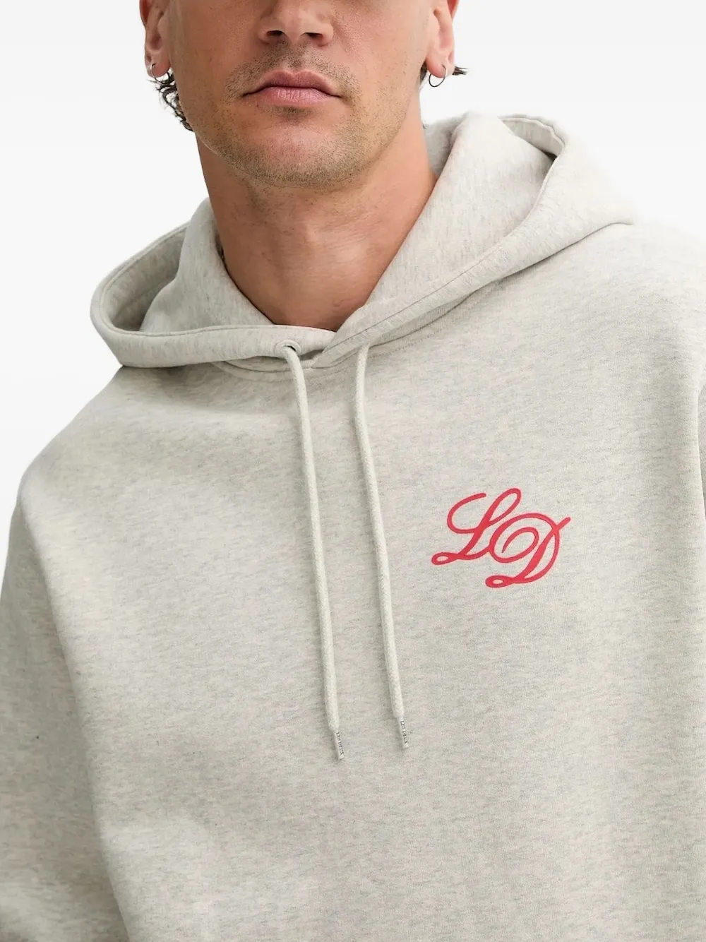 Les Deux LD logo-embroidered hoodie Grijs