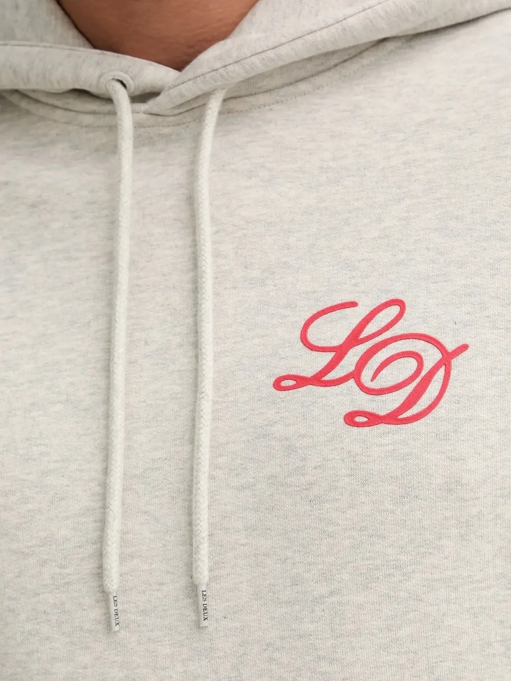 Les Deux LD logo-embroidered hoodie Grijs