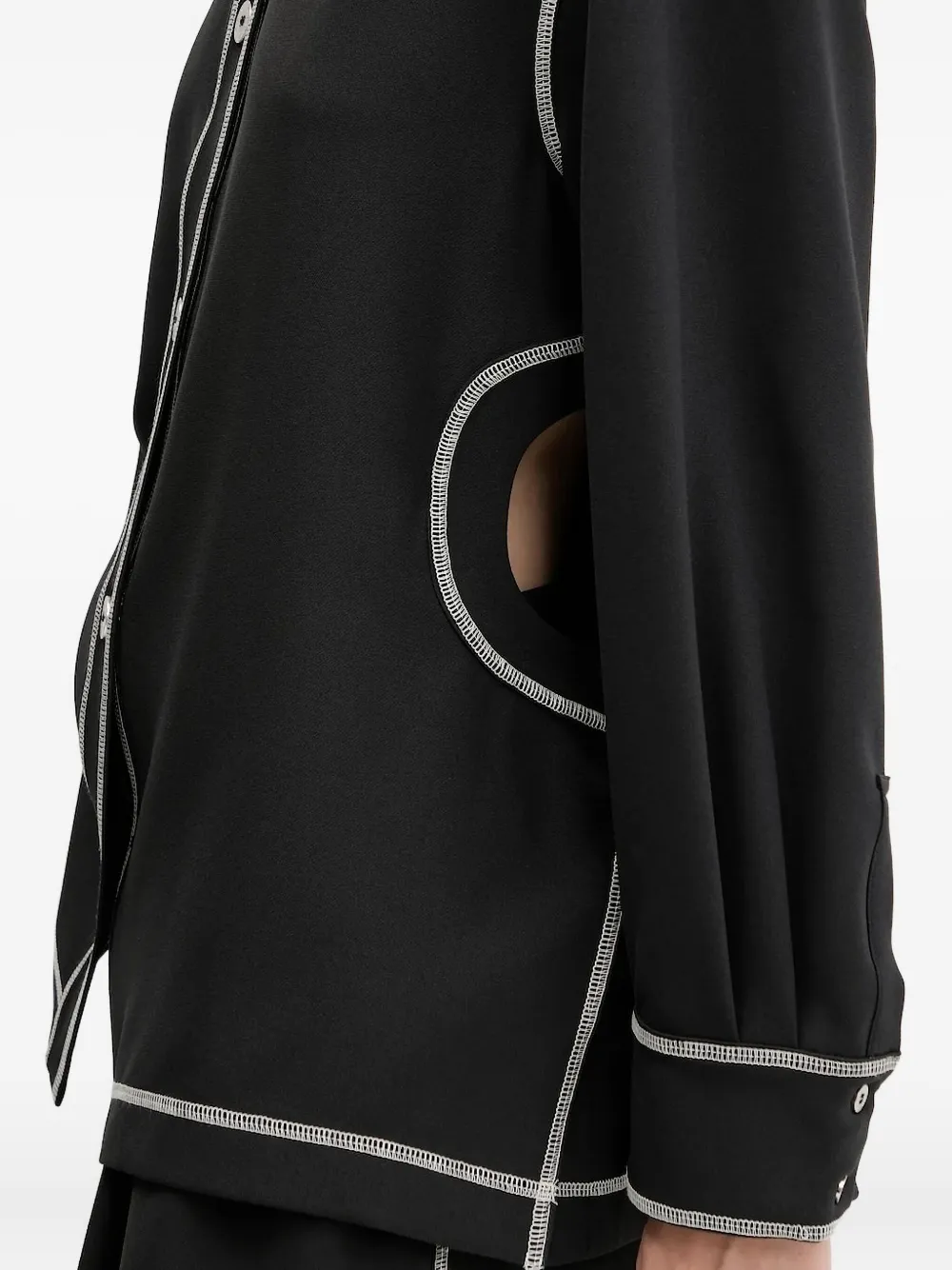 Stine Goya contrast-stitch button-down shirt Zwart