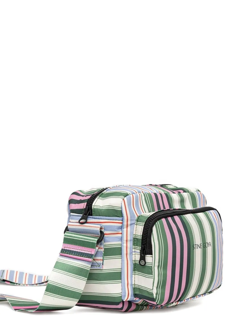 Stine Goya small striped crossbody bag Wit