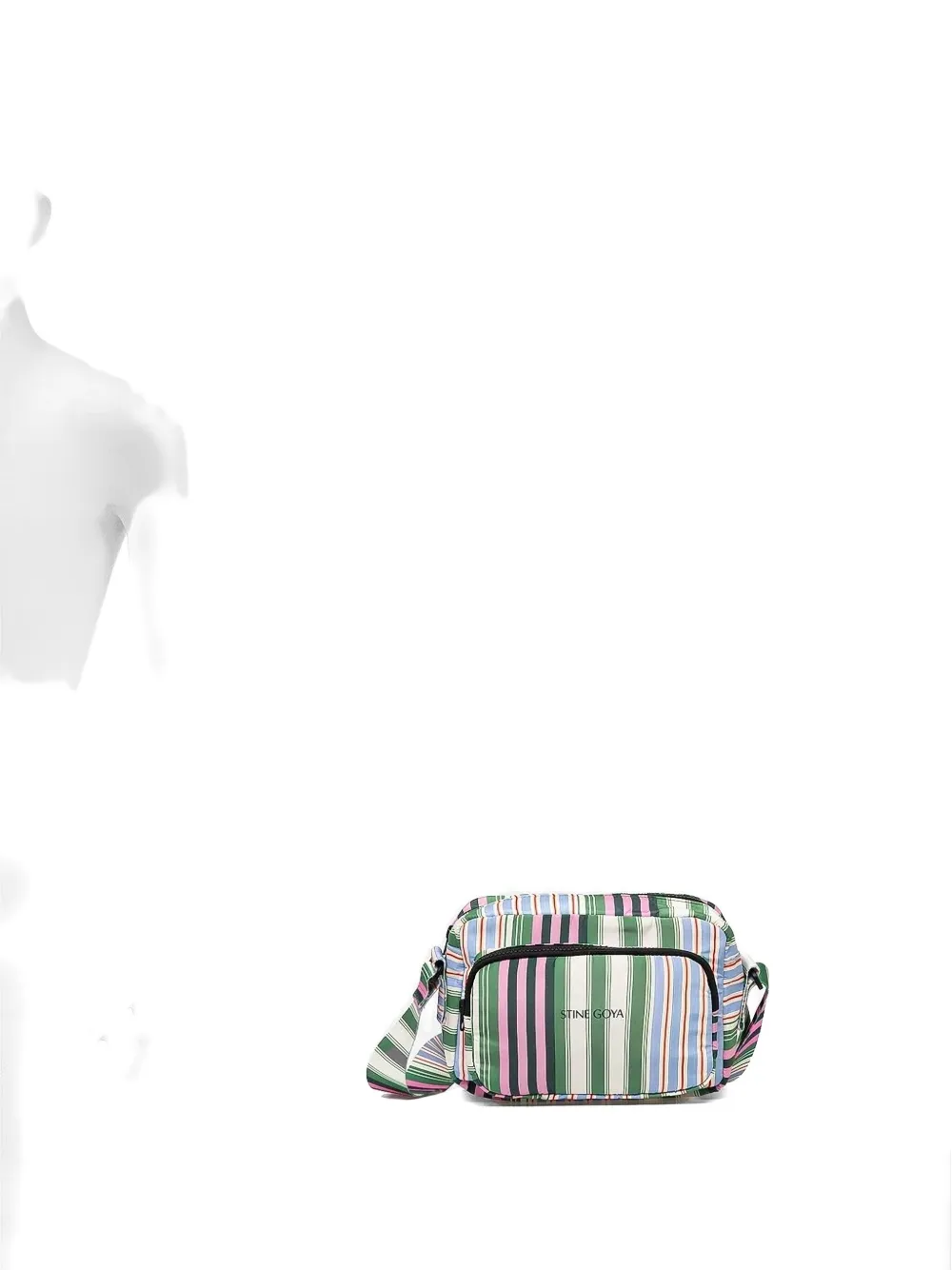 Stine Goya small striped crossbody bag Wit