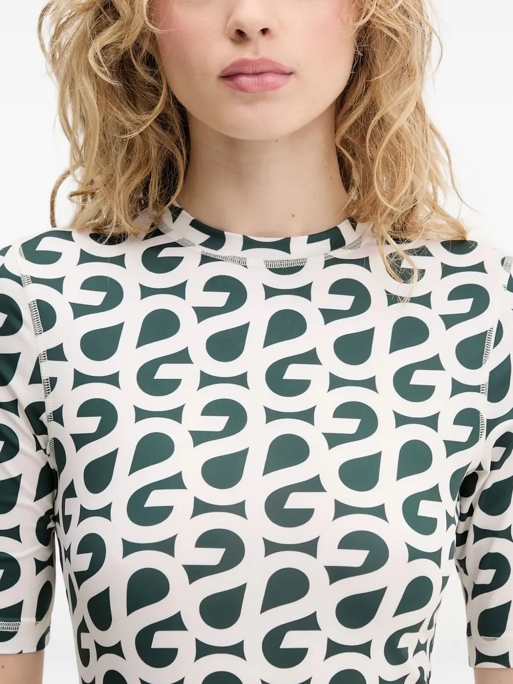 Stine Goya Monogram-print Short-sleeve T-shirt In Black