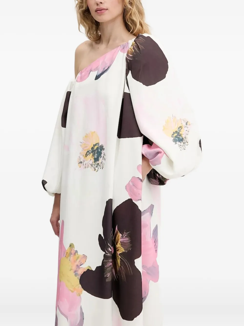 Stine Goya off-shoulder floral print maxi dress Wit