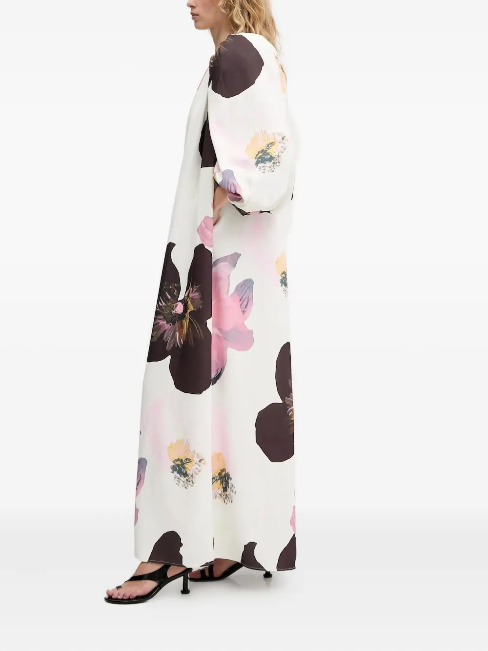Stine Goya off-shoulder floral print maxi dress Wit