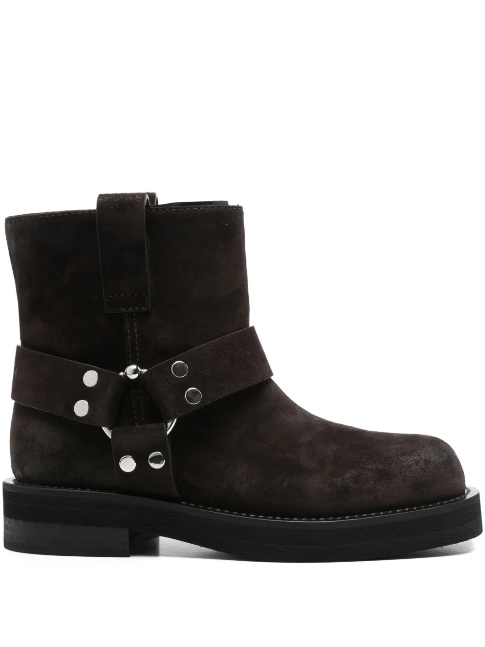 3juin Buckle-strap Suede Boots In Brown