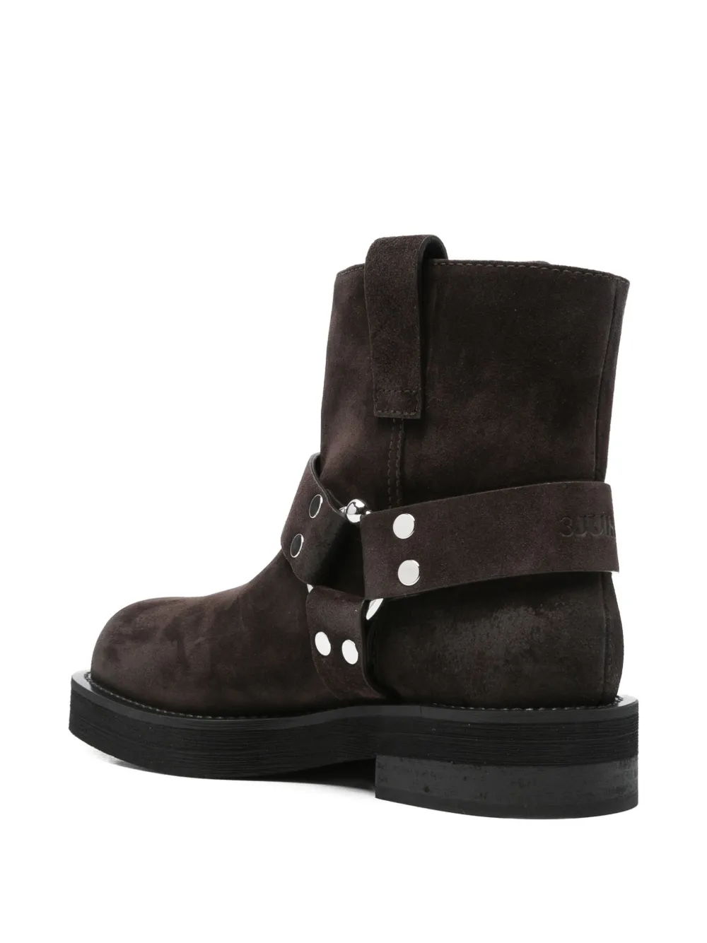 3juin Buckle-strap Suede Boots In Brown