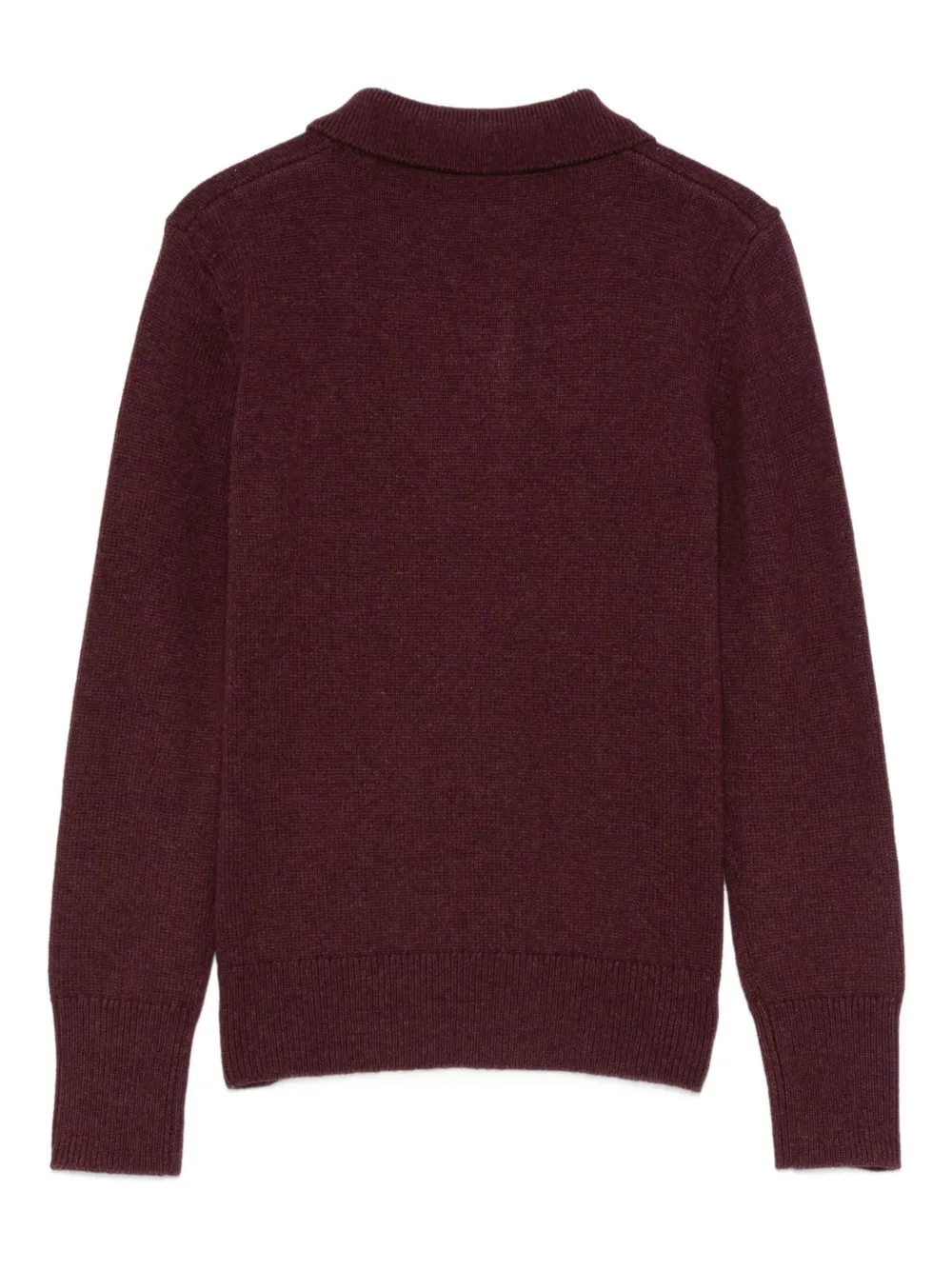 Isabel Marant Étoile Burgundy Cotton-wool Blend Sweater With Classic Collar And Logo In Red