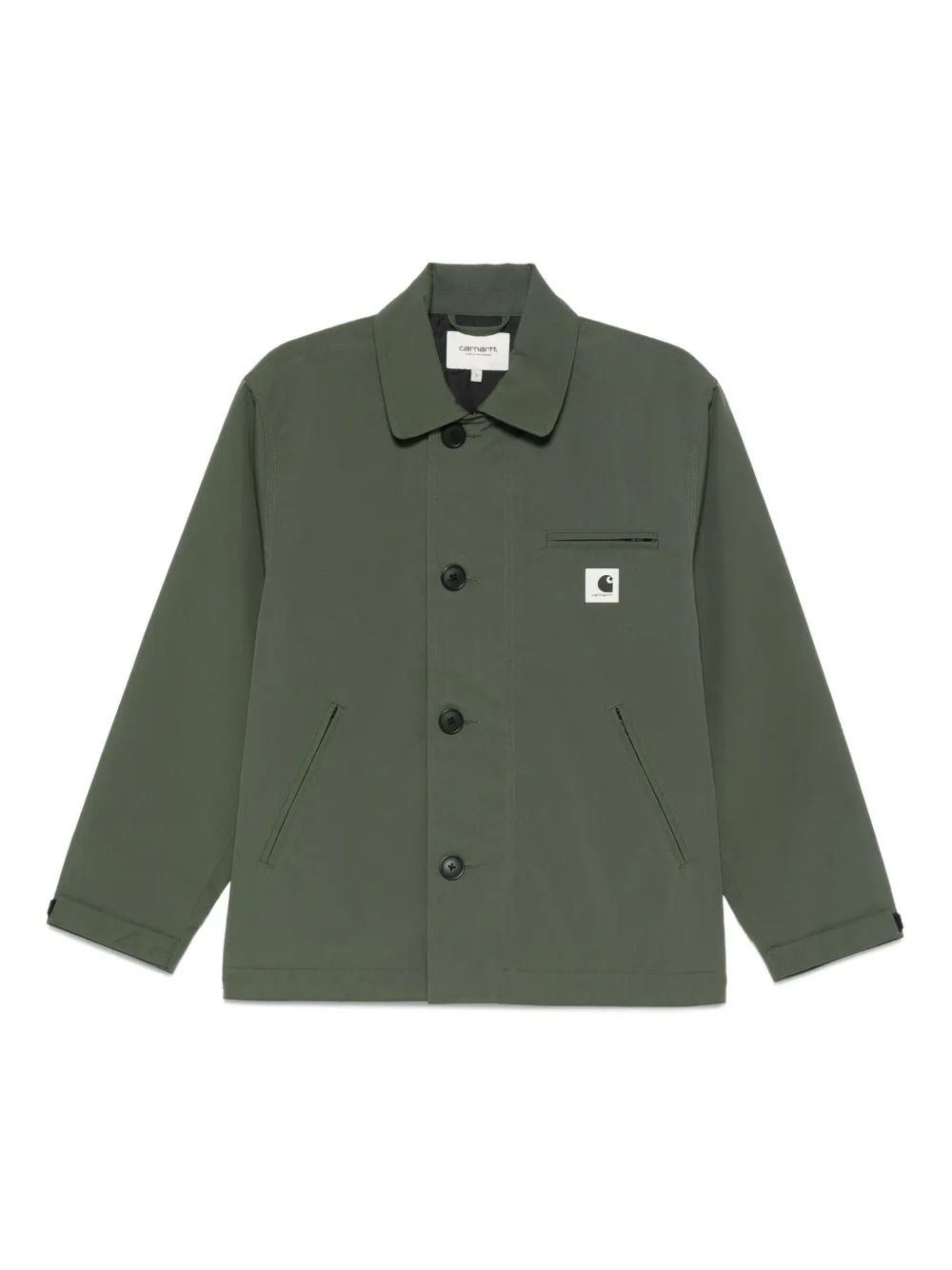 button-fastening pocket-detail military jacket