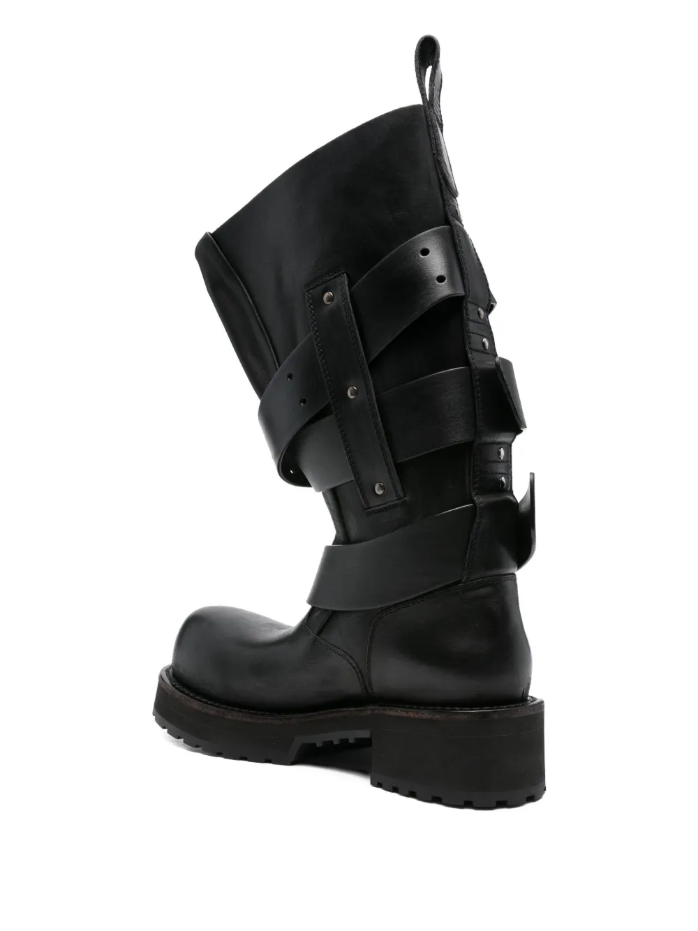 Balenciaga Venom buckle-strap leather boots Black