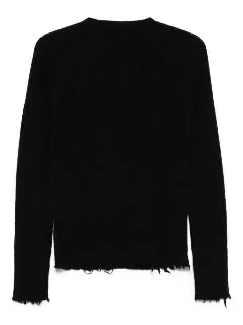 Uma Wang ribbed frayed-edge jumper