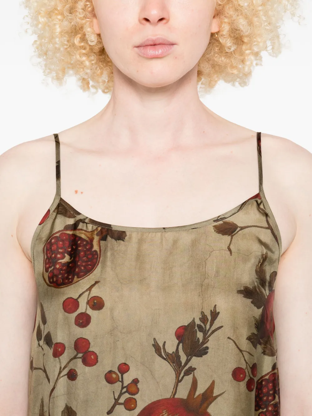 Uma Wang Midi-jurk met granaatappelprint Groen