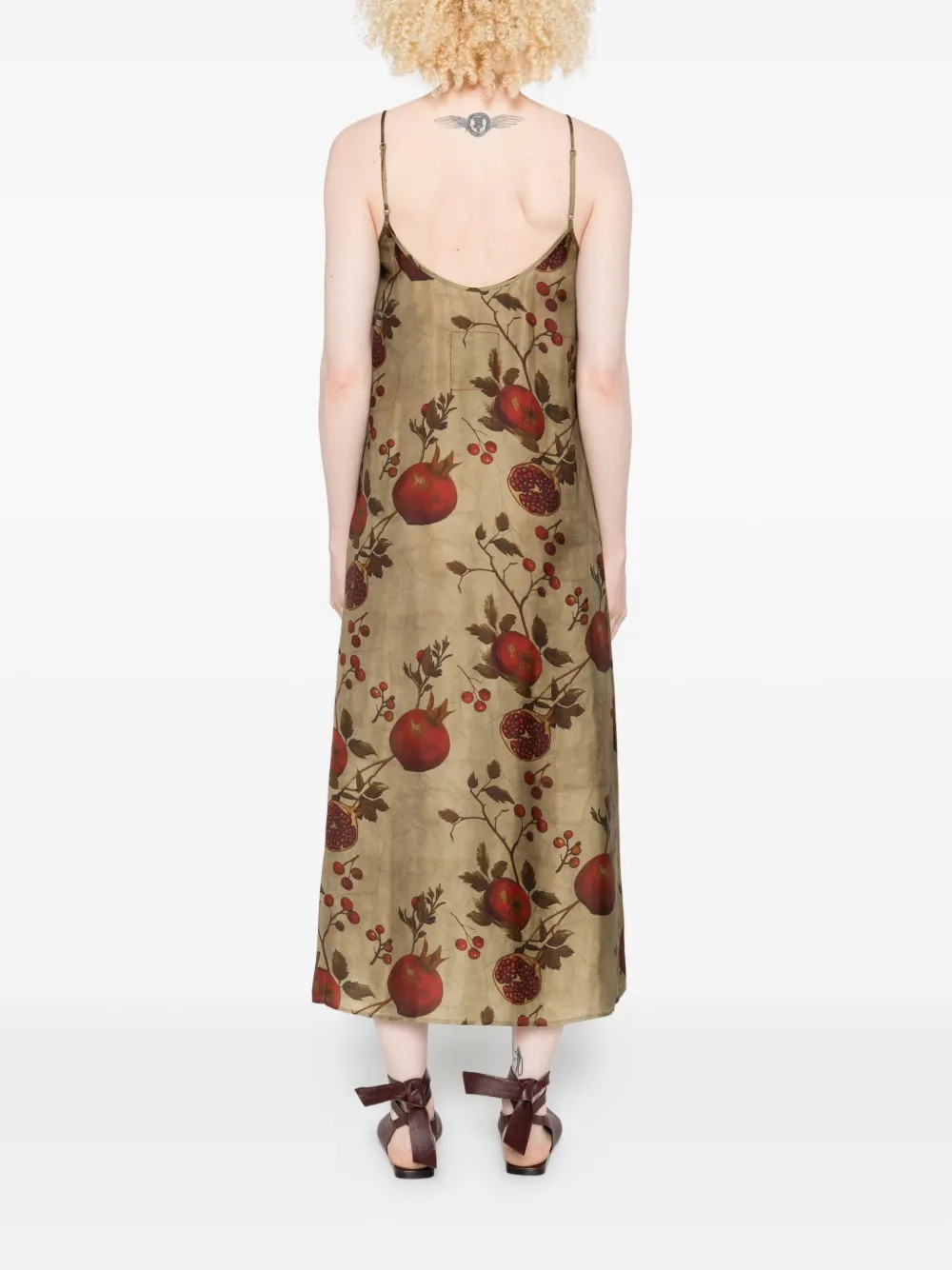 Uma Wang Midi-jurk met granaatappelprint Groen
