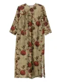 Uma Wang pomegranate-print tie-front midi dress - Green