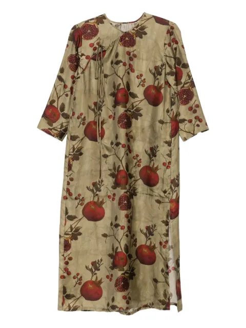 Uma Wang pomegranate-print tie-front midi dress