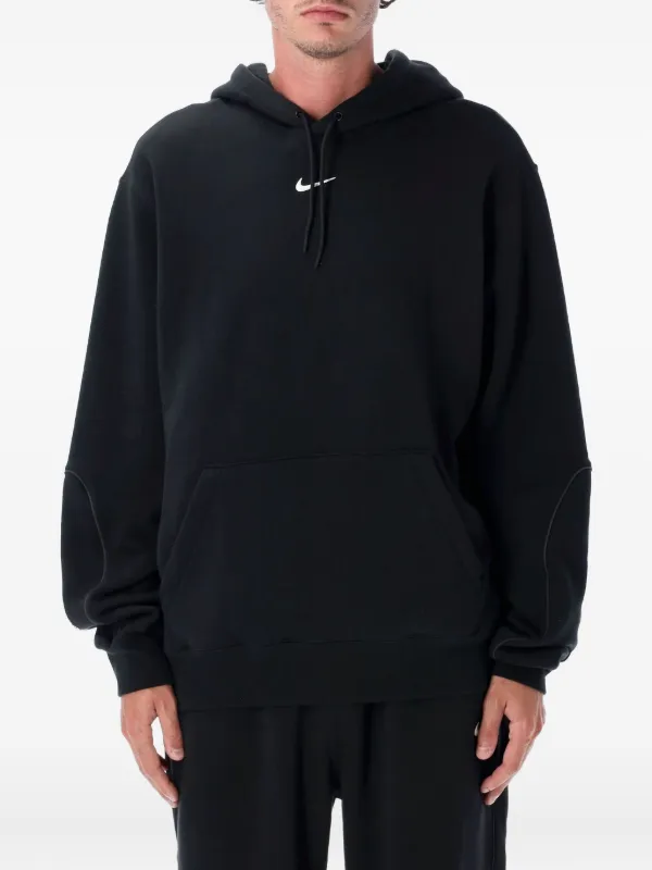 nike pullover hoodie with swoosh logo in black