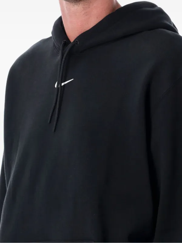nike pullover hoodie with swoosh logo in black
