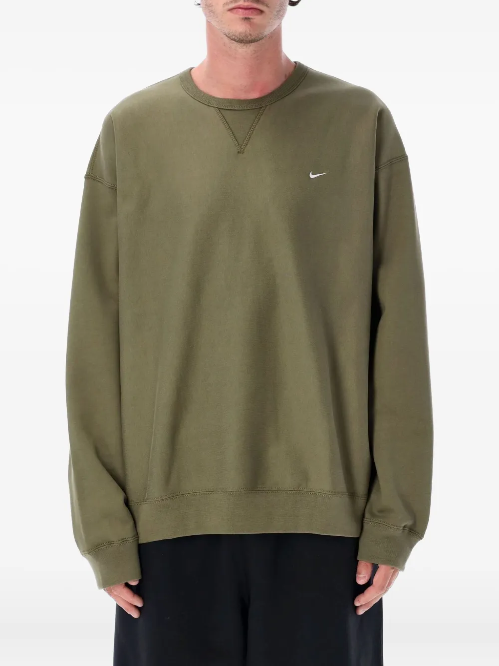 Nike Solo Swoosh sweater met ronde hals Groen