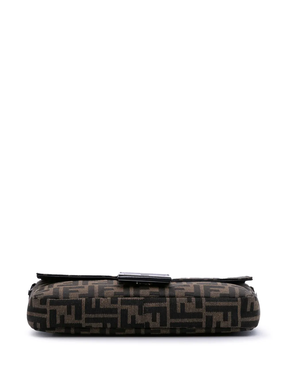 Pre-owned Fendi 2010-2025 Zucca Canvas Convertible Baguette Crossbody Bag