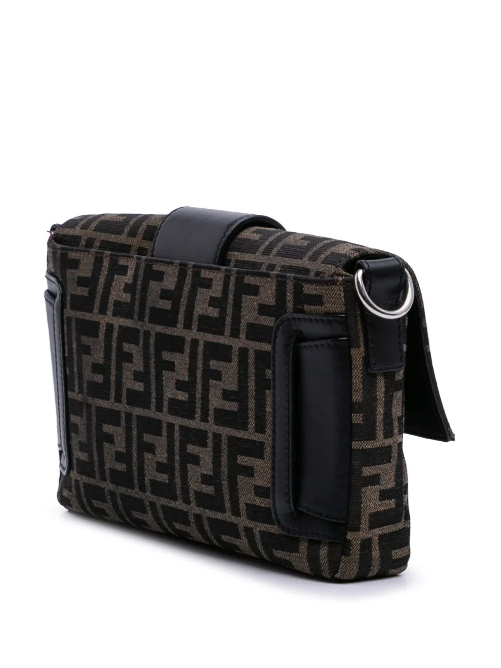 Pre-owned Fendi 2010-2025 Zucca Canvas Convertible Baguette Crossbody Bag
