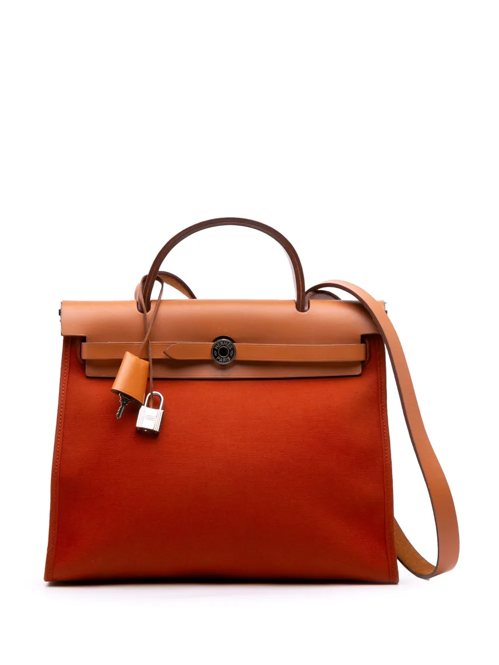 Hermès Pre-Owned 2017 Toile Herbag Zip 31 satchel - オレンジ Hermès Pre-Owned 2017 Toile Herbag Zip 31 satchel - オレンジ