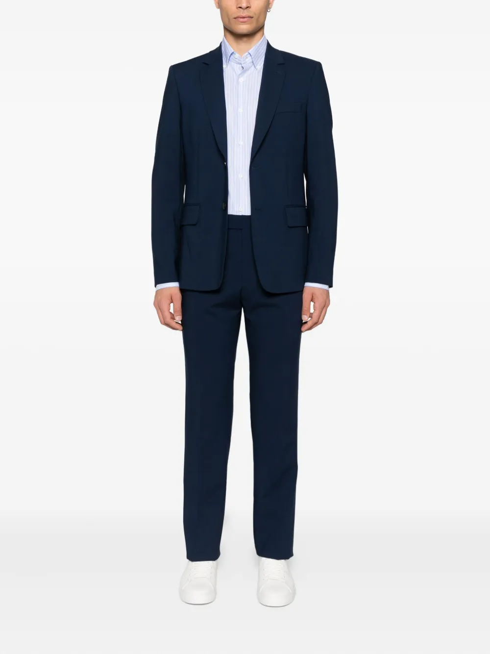 Mazzarelli Gestreept overhemd - Blauw