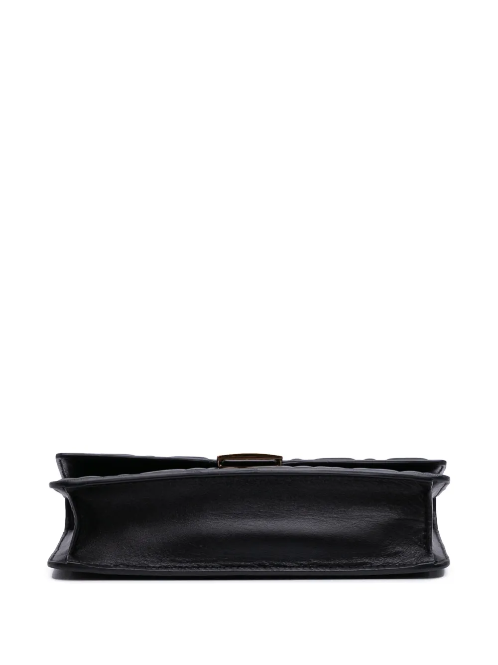 Pre-owned Fendi 2010-2025 Zucca Embossed Nappa Baguette Wallet On Chain Crossbody Bag