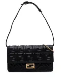 Fendi Pre-Owned 2010-2025 Zucca Embossed Nappa Baguette Wallet On Chain crossbody bag - Black