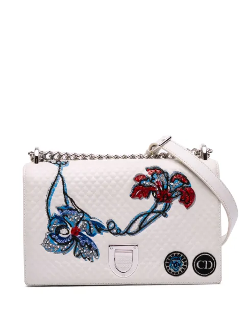Christian Dior Pre-Owned 2015 Medium Lambskin Embroidered Diorama Flap crossbody bag
