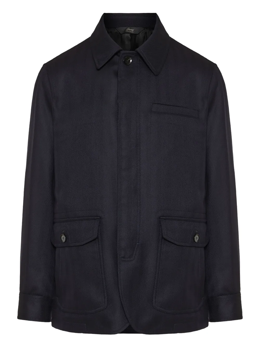 Brioni herringbone pocket jacket - ブルー Brioni herringbone pocket jacket - ブルー