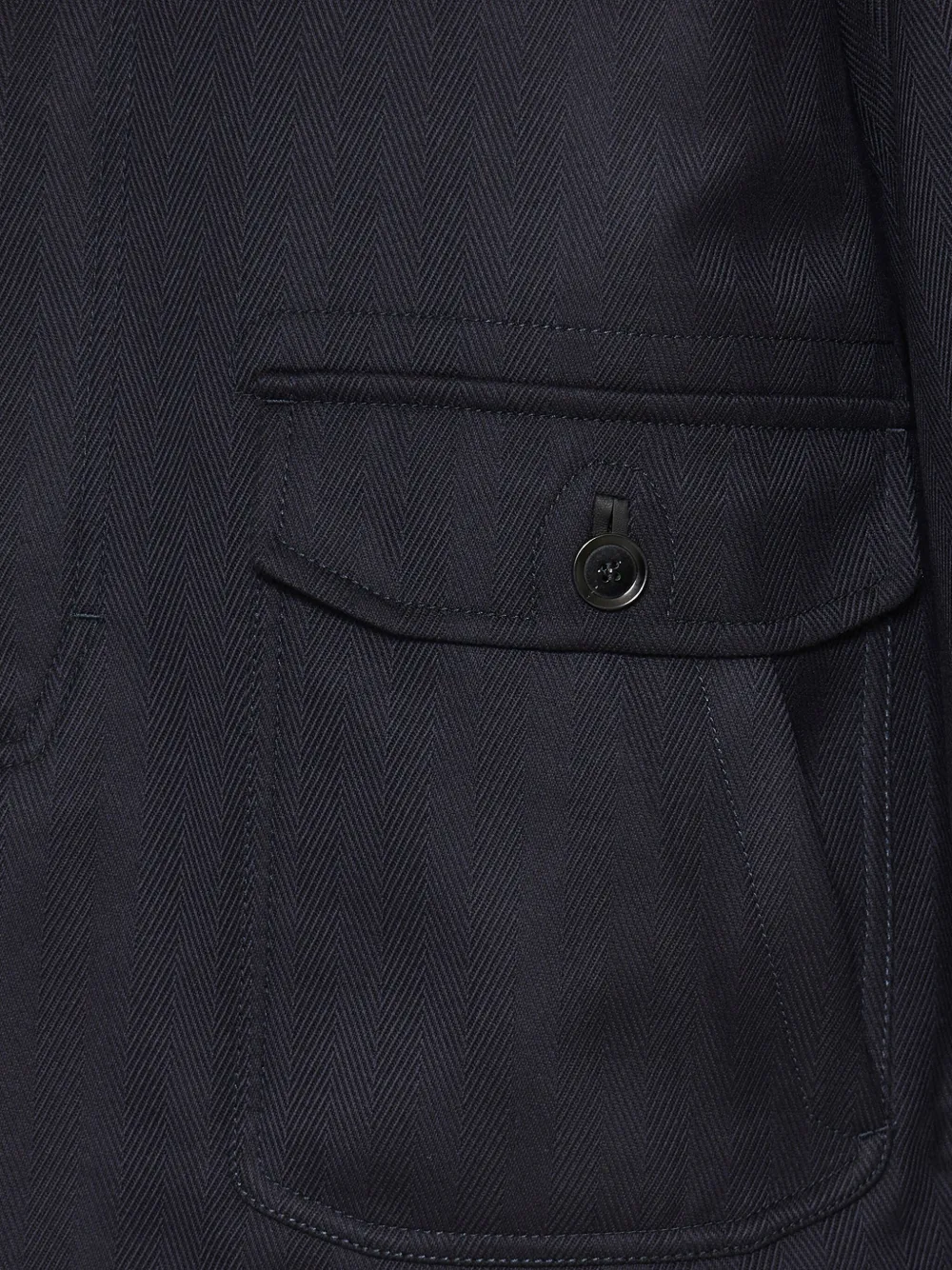 Brioni Jack met visgraatpatroon en zak Blauw