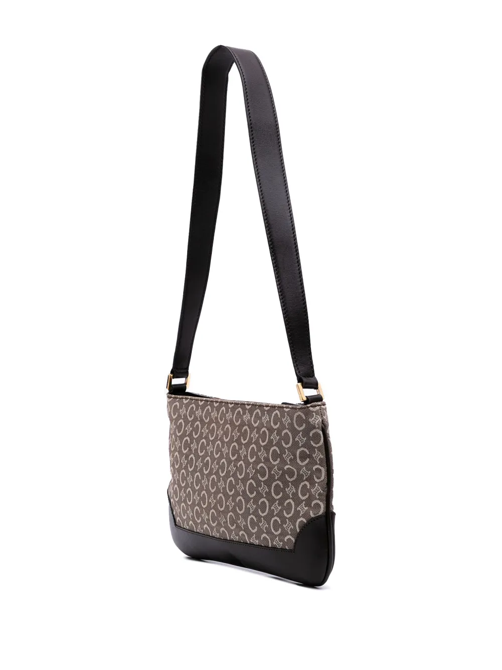 Pre-owned Celine 2000 C Macadam Canvas Shoulder Bag In Brown