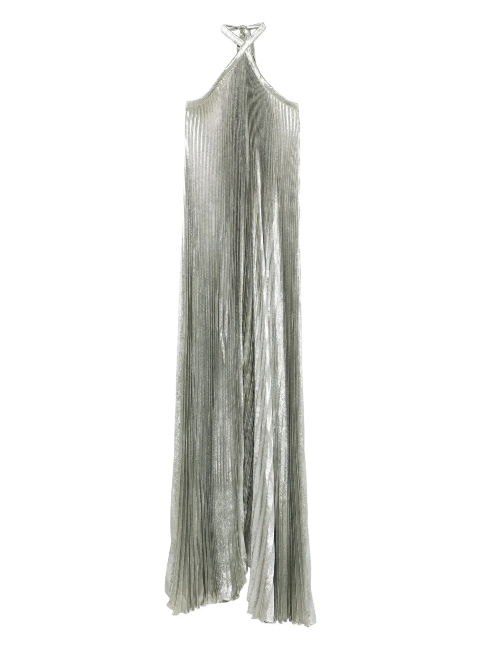 Deesse pleated halterneck gown