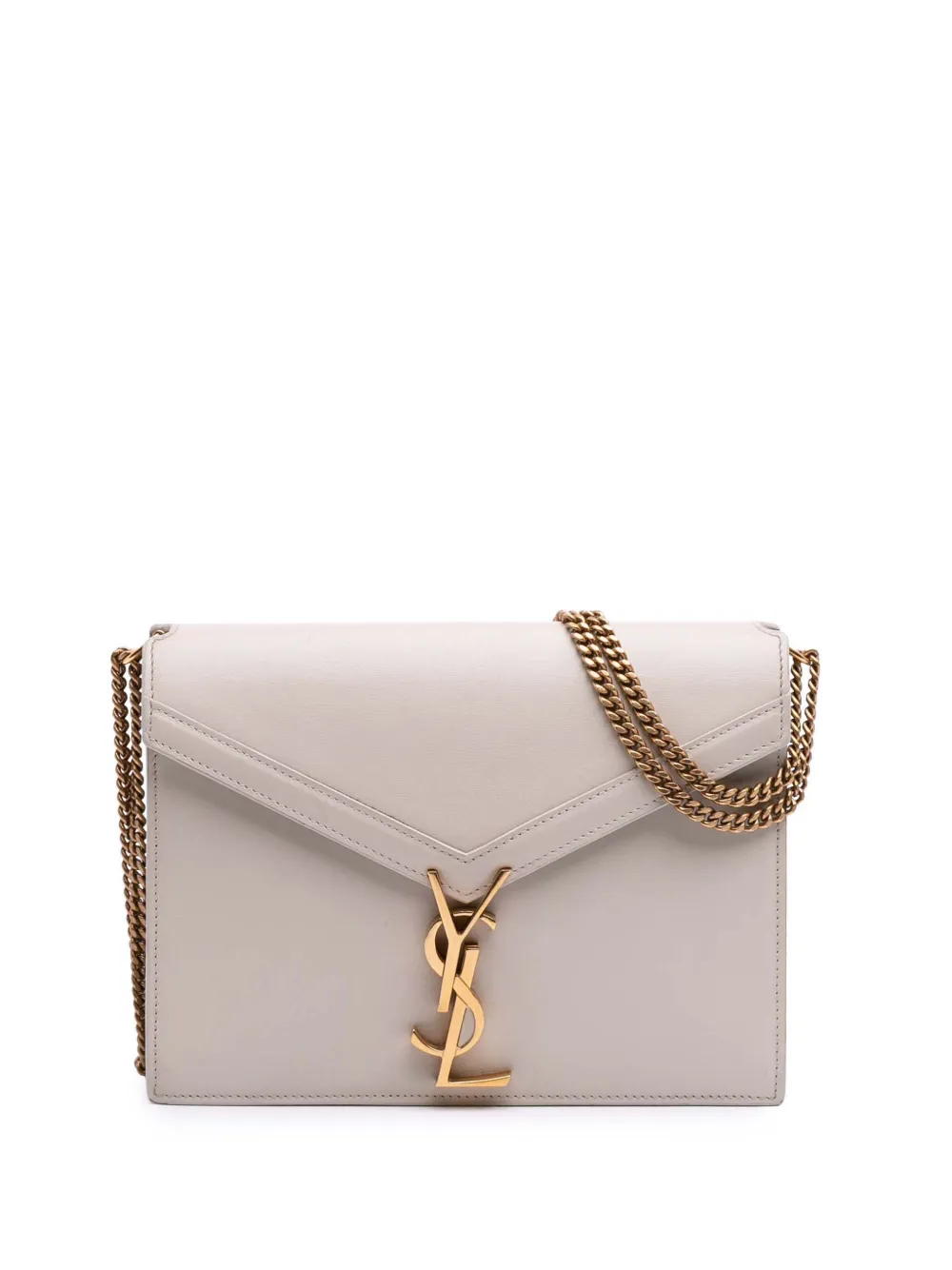 Saint Laurent Pre-Owned 2018 カーフスキン モノグラム カサンドラ クラスプ ショルダーバッグ - ホワイト Saint Laurent Pre-Owned 2018 カーフスキン モノグラム カサンドラ クラスプ ショルダーバッグ - ホワイト