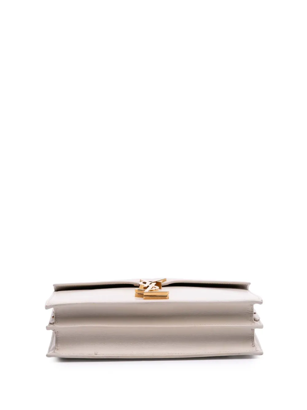 Pre-owned Saint Laurent 2018 Calfskin Monogram Cassandra Clasp Bag Shoulder Bag In White