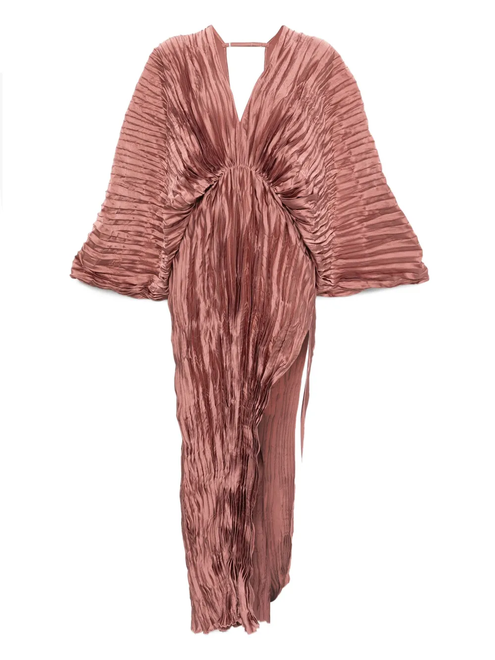 Deluxe pleated V-neck gown